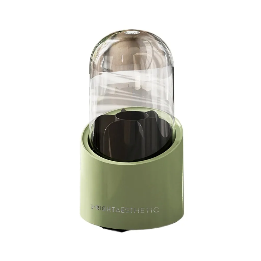 Large Capacity 360° Rotating Makeup Brushes Holder Dustproof Waterproof Cosmetic Storage Box Space Saving with Lid