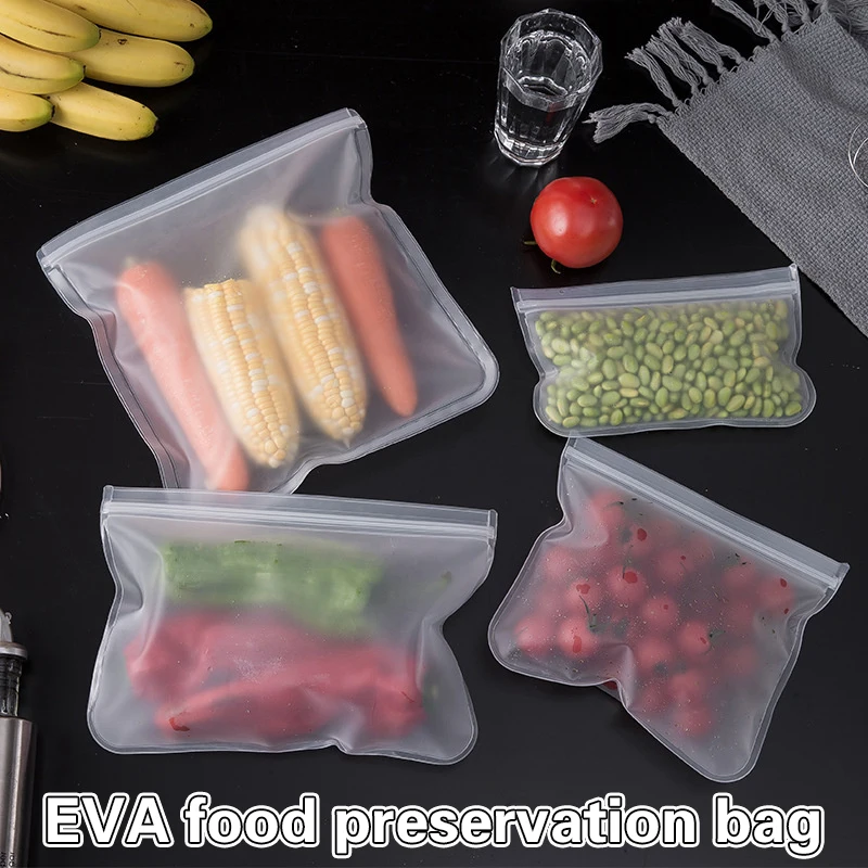 Silicone Food Storage Bag Reusable Stand Up Zip Shut Bag Leakproof Containers Fresh Bag Food Storage Bag Fresh Wrap Ziplock Bag