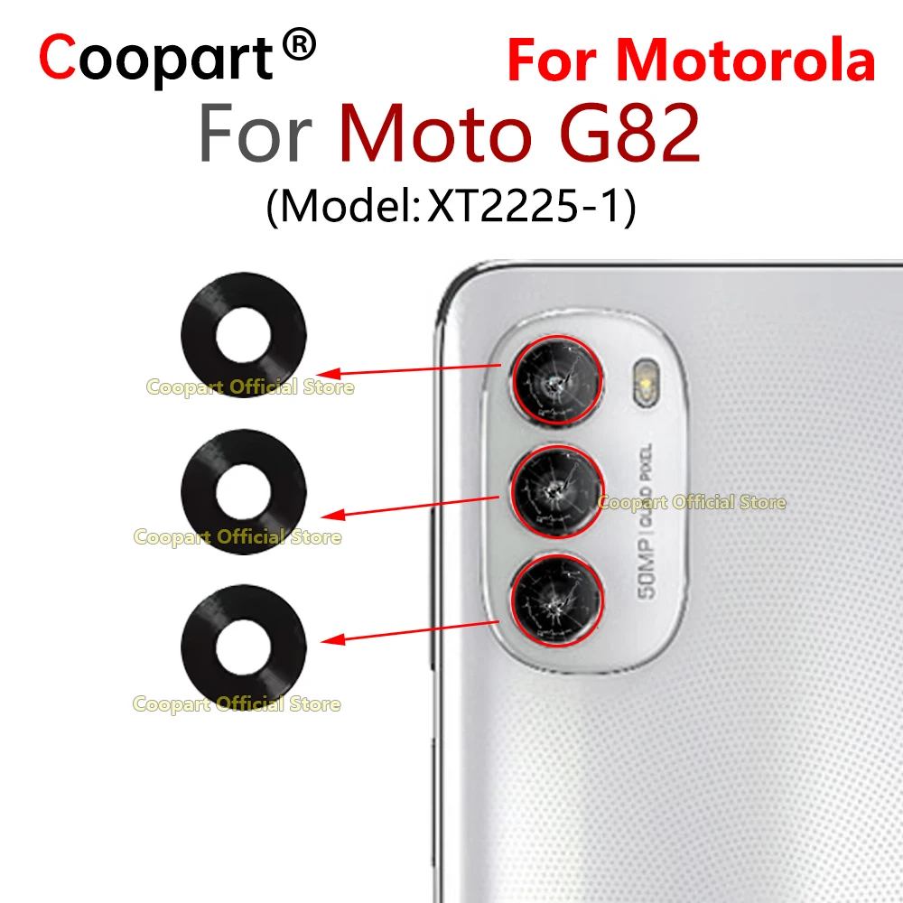 New Coopart Back Rear Camera Lens Glass Cover For Motorola Moto G82 XT2225-1 With Adhesive Sticker Repair Parts