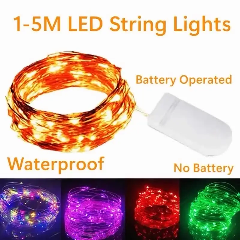 10pcs 6pcs Copper Wire LED String Lights Holiday Fairy Lights Garland Christmas Tree Decor Wedding Party DIY Natal Navidad 2023