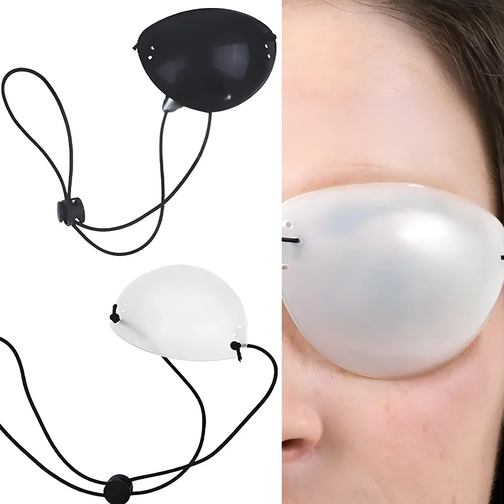 رقعة حملق أحادية العين لحماية العين باللون الأسود الشفاف للأطفال لتصحيح العين والغمامة