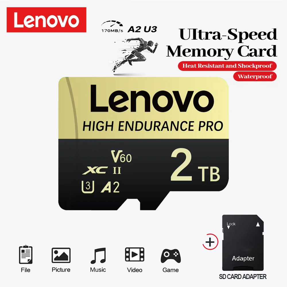 

Lenovo Micro TF SD Card 2TB 1TB Extreme Pro SD Memory Card 128GB Tarjeta SD 256GB 512GB TF Card For Xiaomi Home Theatre Devices