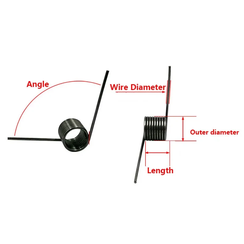 1.8mm Wire Diameter Right Hand V-Bend Torsion Spring 65Mn High Carbon Steel Hair Clip Replacement Part60-180 Degree Leg Angles