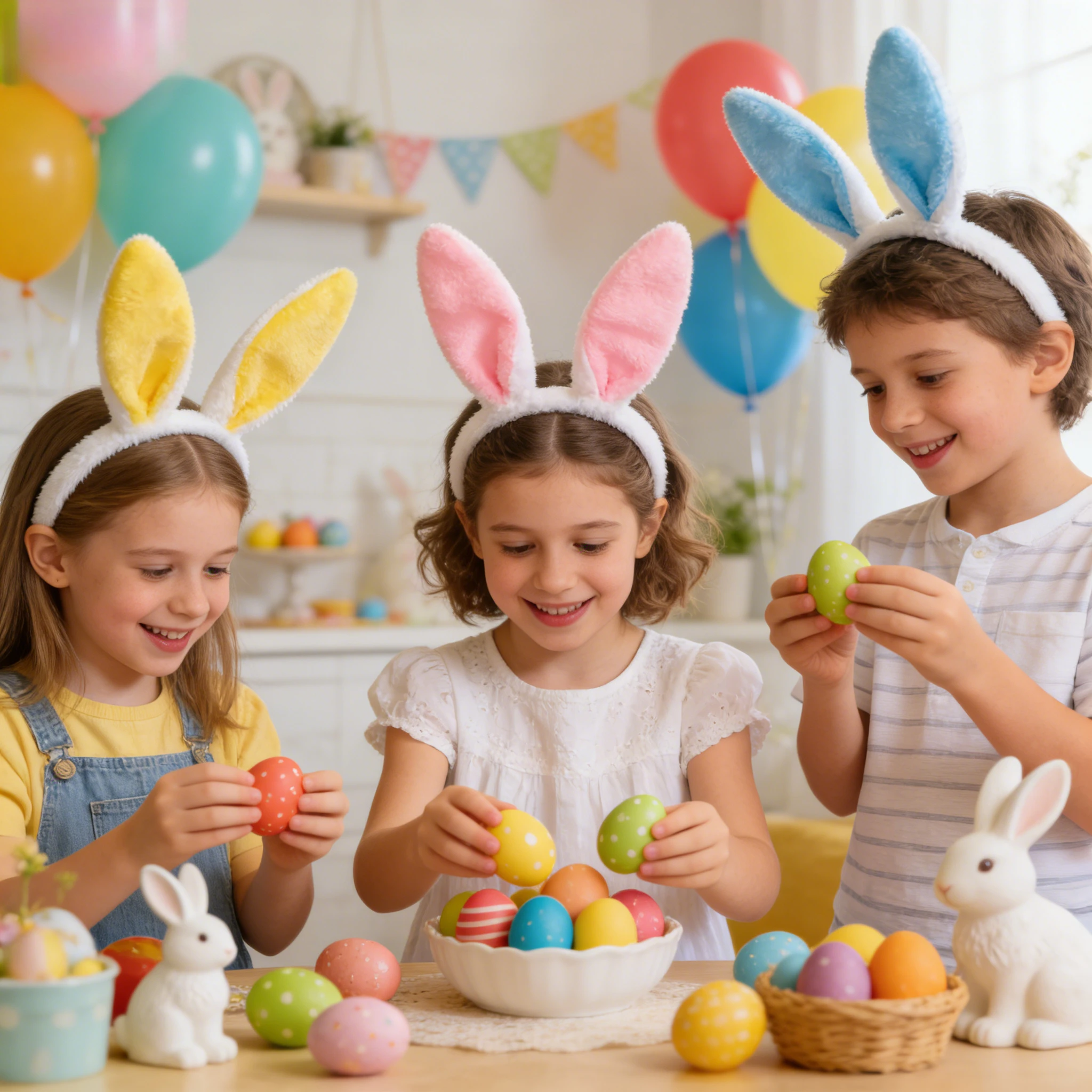 Easter Bunny Ears Headband Fluffy Plush Hair Band Costume Party Favor Accessory for Women Girls Holiday Celebration