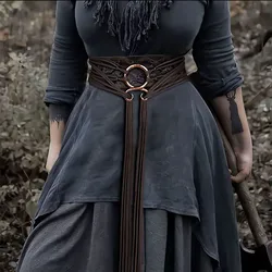 Vintage Long Rope Knot Belt Metal Irregular Waist Buckle Multiple Ways To Wear Women Dress Waist Cinching Decorative Waistband