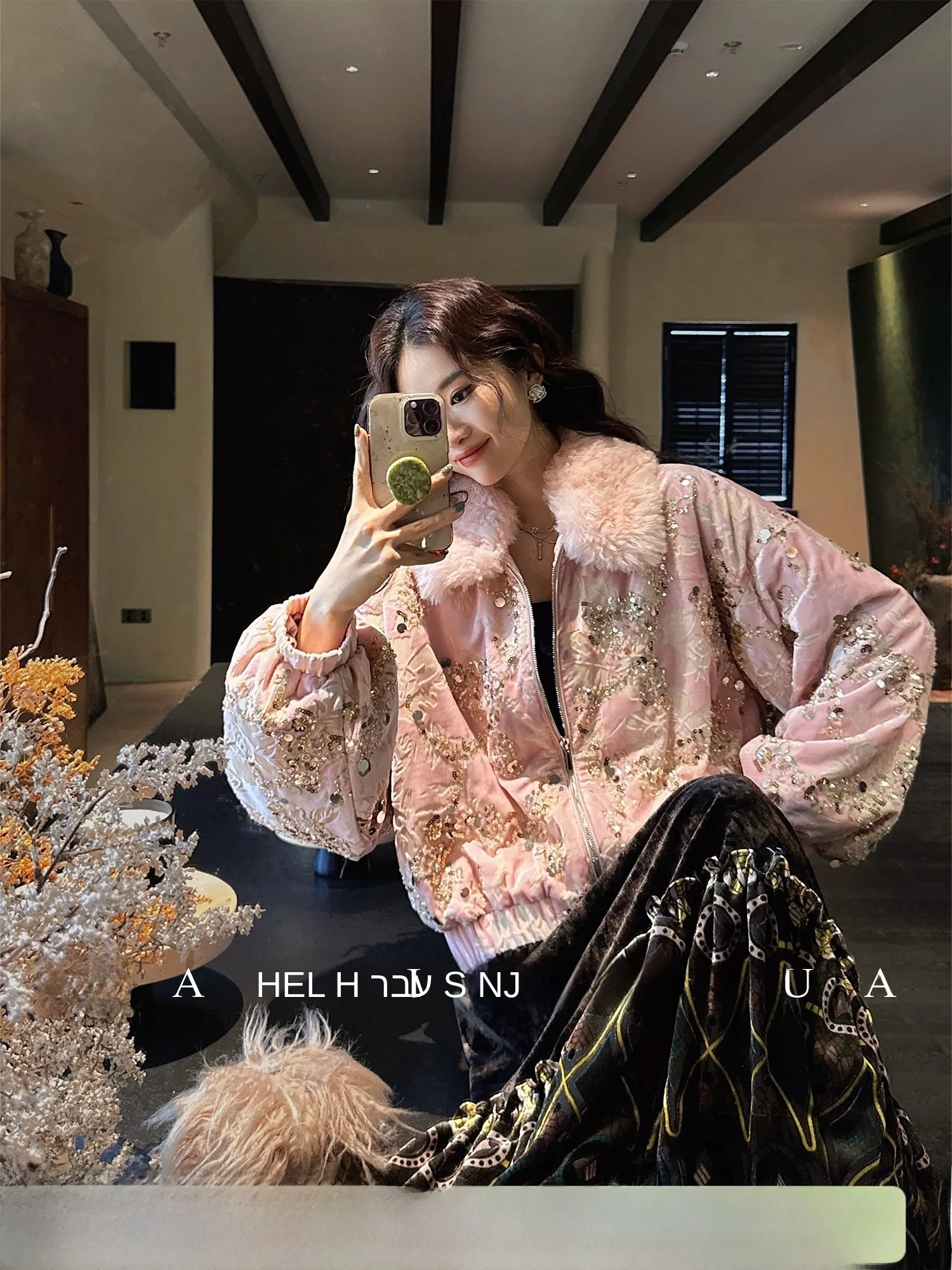 

Sanji Bla Flower New Chinese Sle Cotton Jaet Embroidered Velvet Collar Burnt Flower 2025 New Arrival Thiened Long Sve