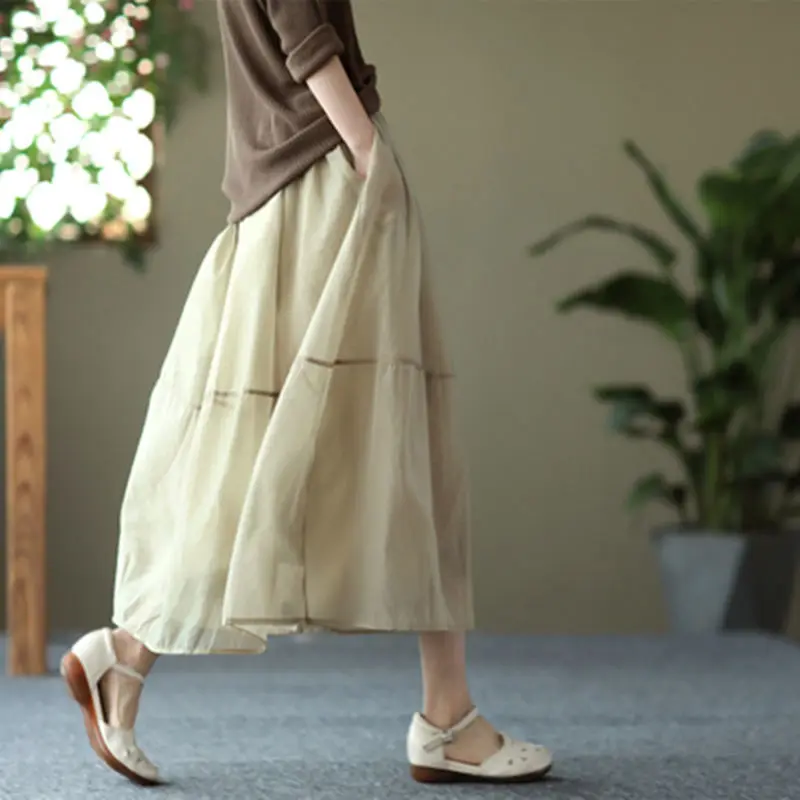 Elegant A-Line Maxi Skirt with Pocket product image