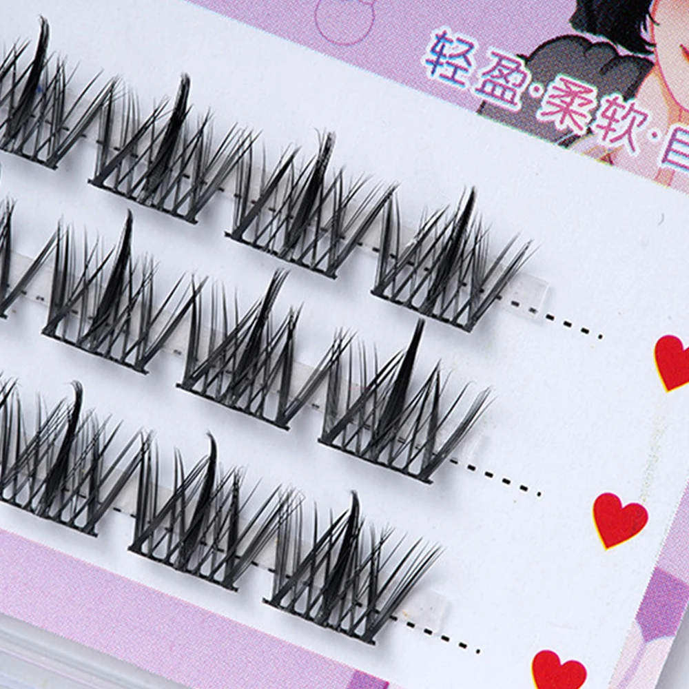 Ciglia finte di trilogia pigra simulazione ciglia finte tre file ciglia innestate ciglia finte segmentate morbide naturali