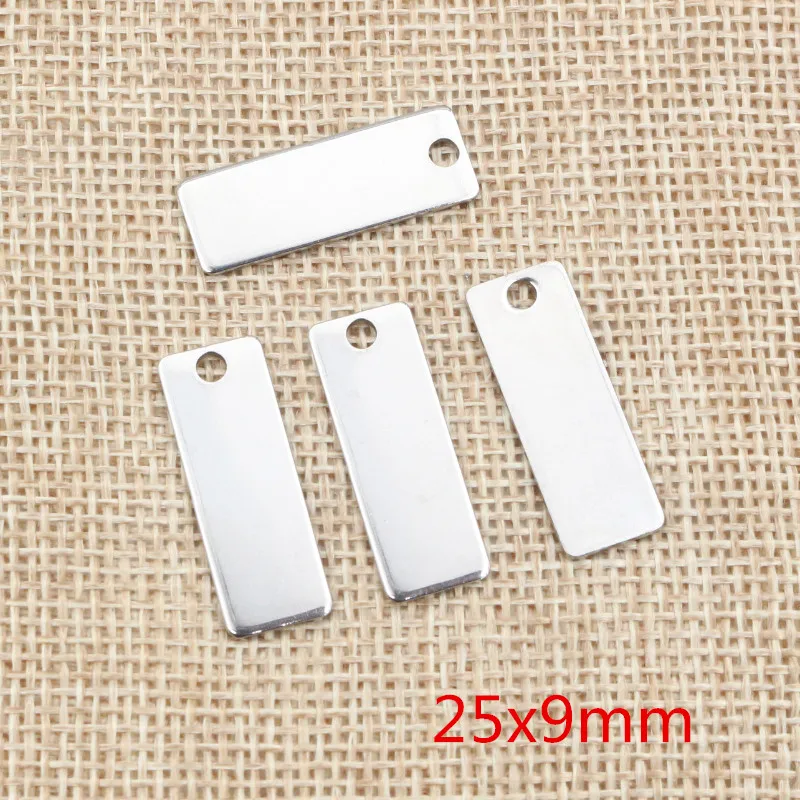 10pc/lot  No Fade Charms 316 Stainless Steel rectangle Charms for necklace pendant charms diy jewelry making