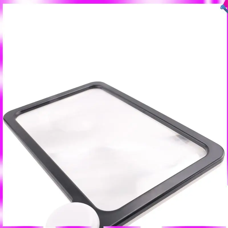 N96R Full-Page 5X Magnifying Glass Rectangular Handhold Magnifier For Reading, With 48 LED Lights