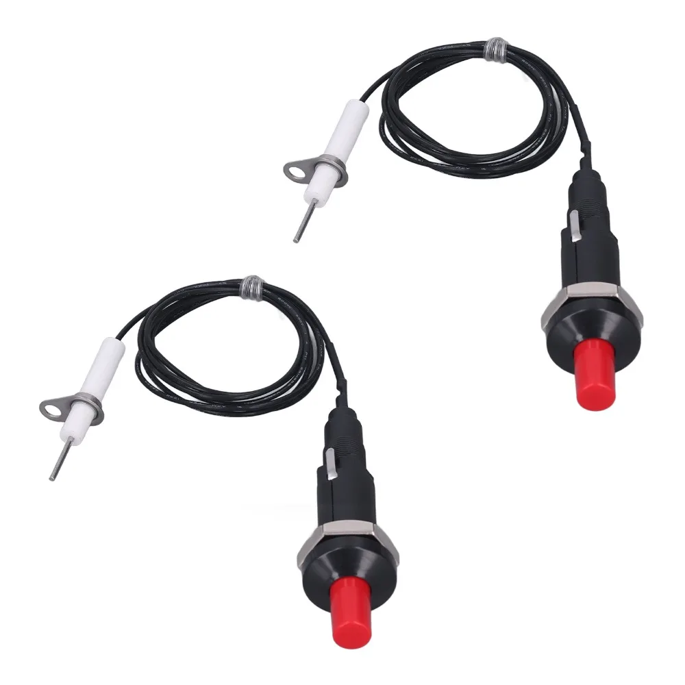 2 PCS Practical Plastic Piezo Igniter 1 Out 2 Black Push Button Igniter Universal Ignition Needle Gas Grill Igniter Gas Oven