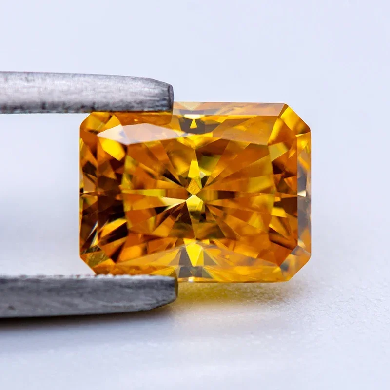 

Муассанит золотого и желтого цвета 0,5–5,0 карата, свободный камень с сертификатом GRA, муассанит сияющей огранки, свободные драгоценные камни VVS1 Clarity