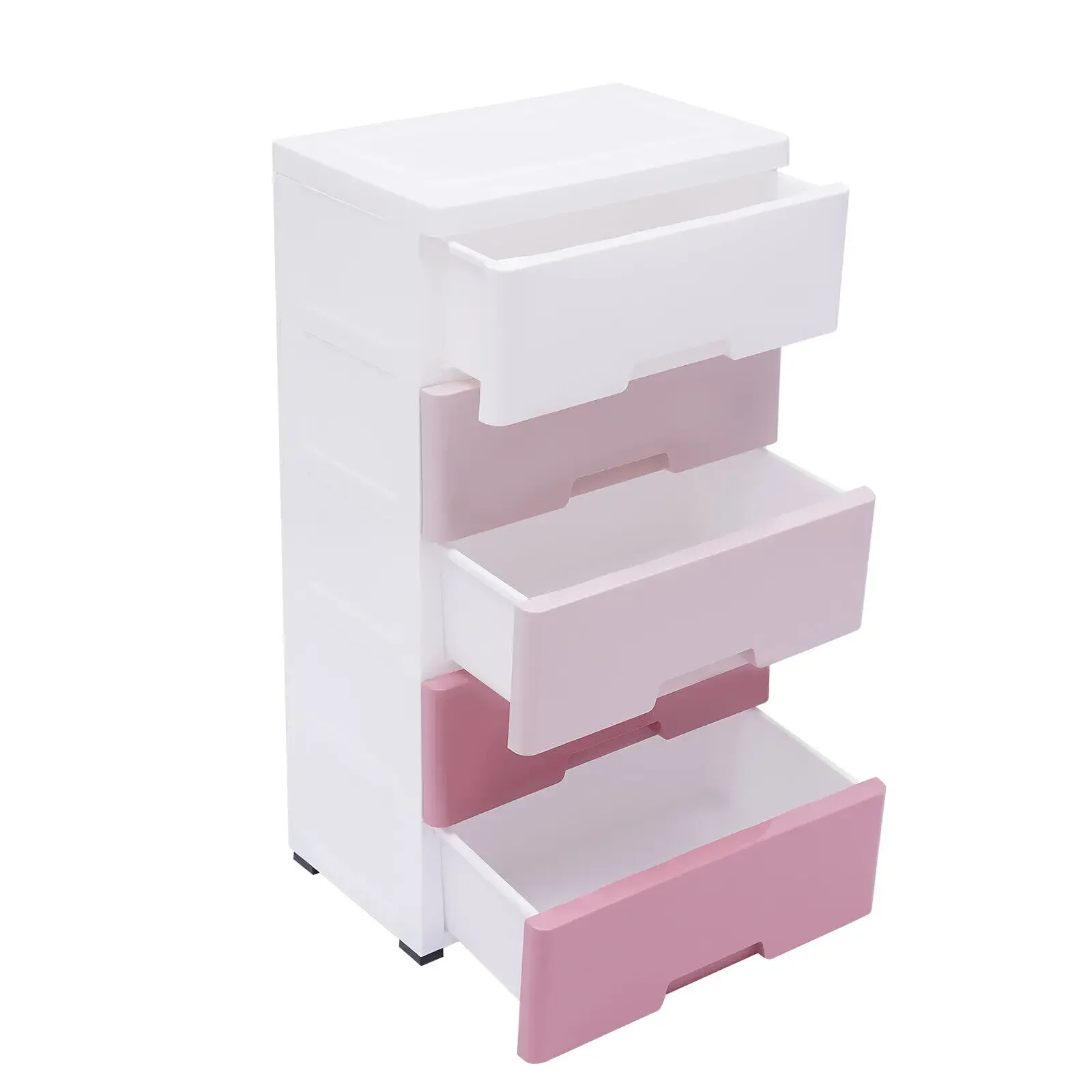 5 Drawer Vertical Plastic Storage Dresser Cabinet, Stackable Clothes Organizer Tower, Tall Chest Drawer Unit for Bedroom Closet Storage