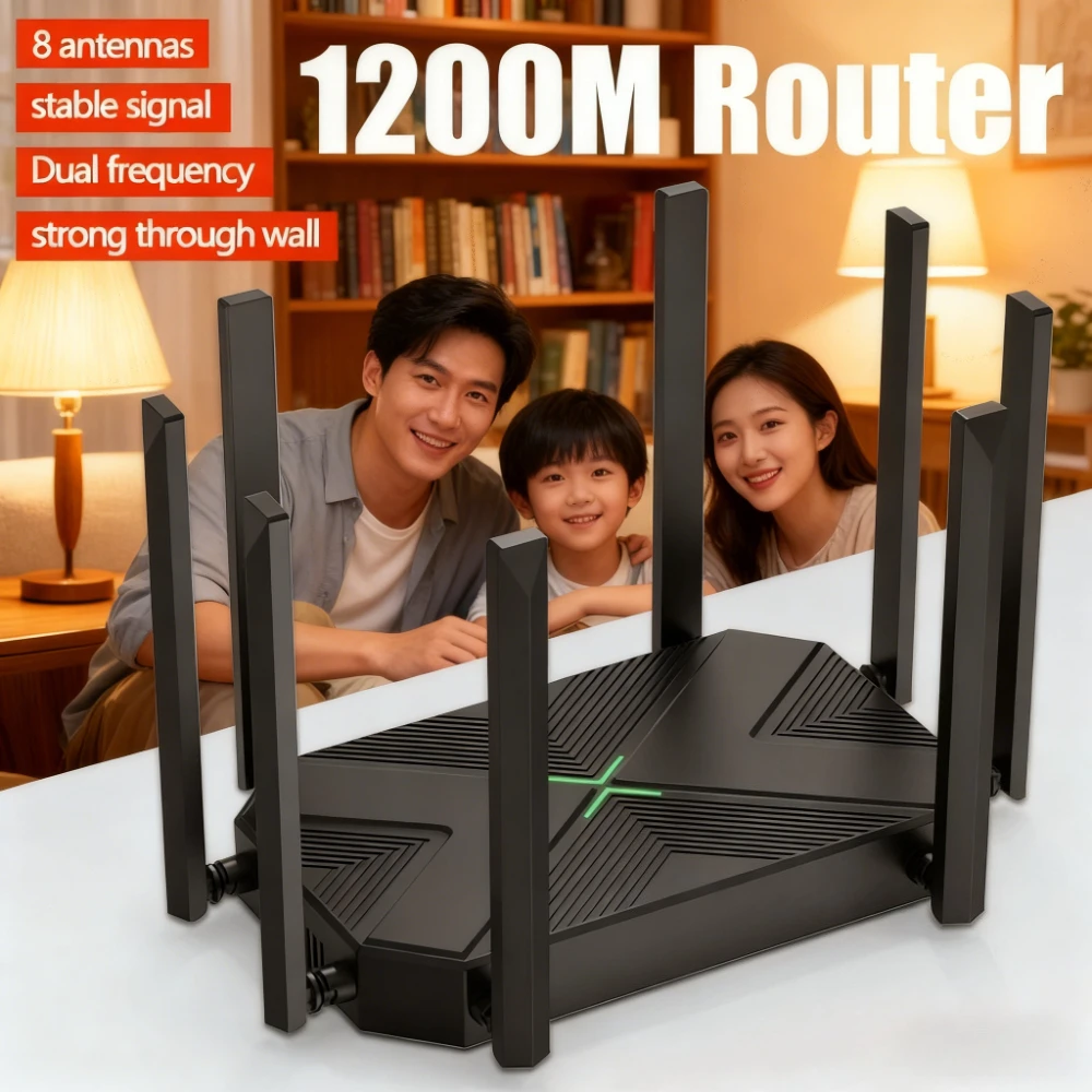 

New WiFi signal booster firewall 8 antennas wireless router suitable for home office use,enhanced router supports AP broadband