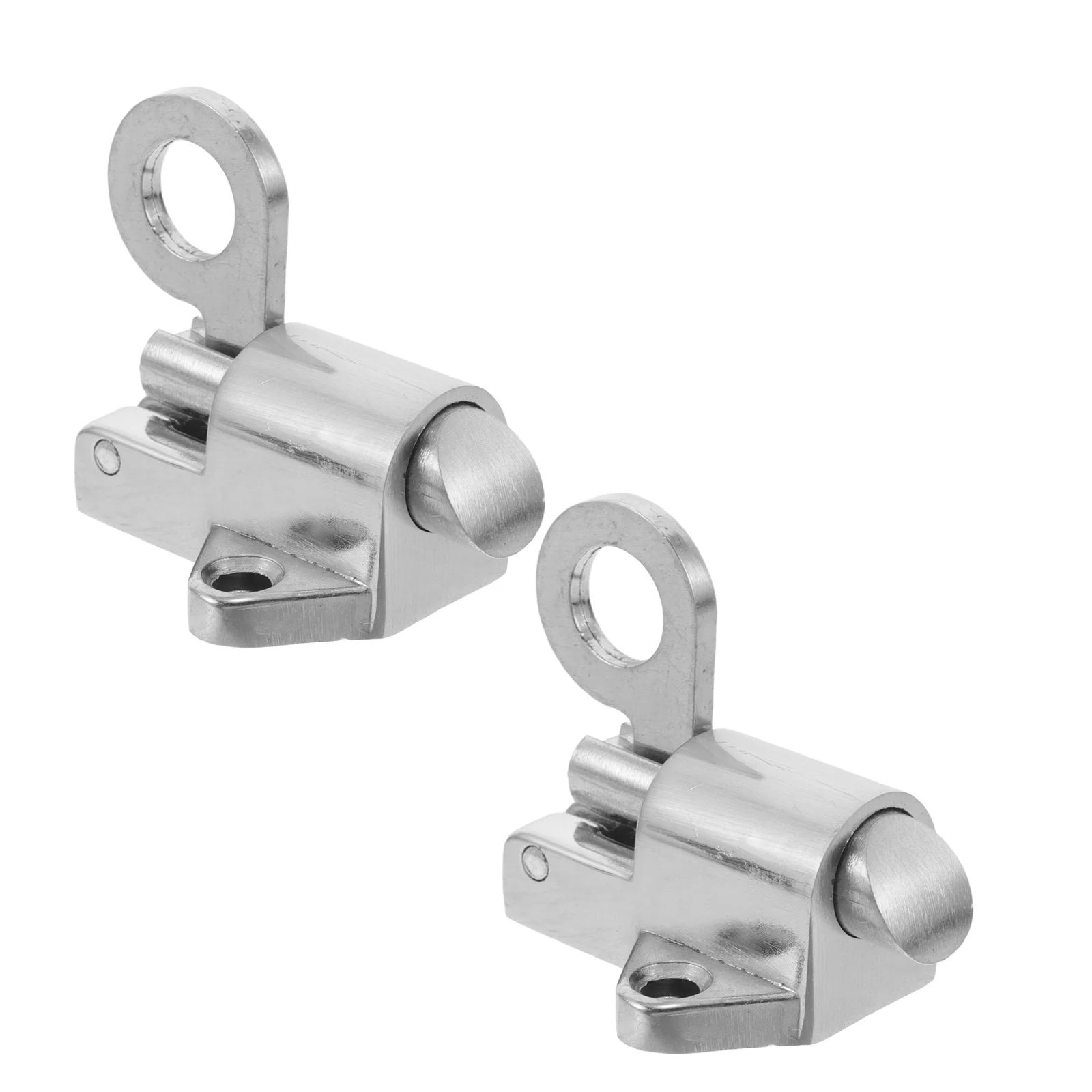 2 قطعة قفل ذاتي الإغلاق سبائك الزنك الربيع ترتد الترباس حلقة سحب باب أمان تلقائي لبوابة العلية نافذة غرفة نوم الربيع #1