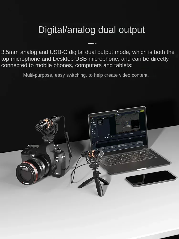 Hot SalesCOMICA VM10 PRO Directional Microphone Camera, Mobile Interview Gun Microphone, Noise Cancelling Microphone