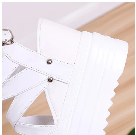 2022Woman Height Increasing Sandals Summer Women Concise Platform Shoes Woman Fashion Thick Bottom Wedges Sandals 12cm