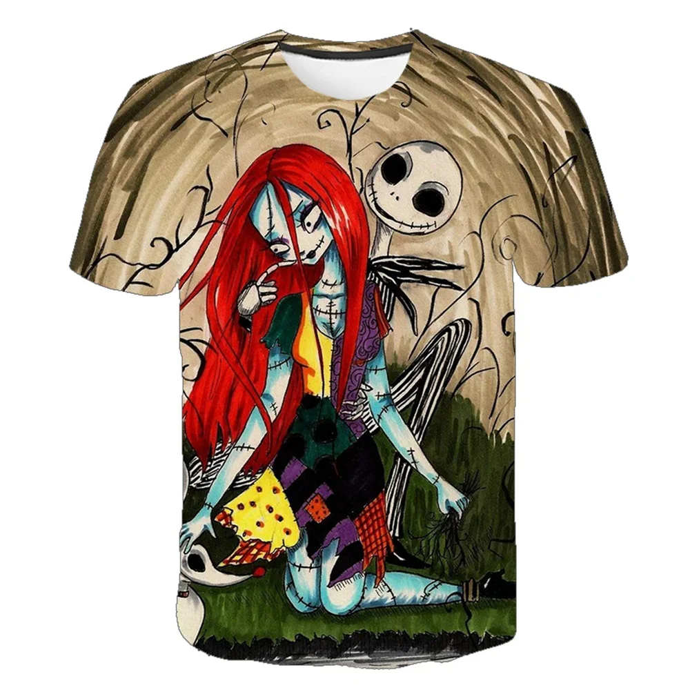 Halloween Disney T-Shirts The Nightmare Before Christmas Jack Skellington 3D Print Men Women Fashion T Shirt Kids Boys Tees Tops