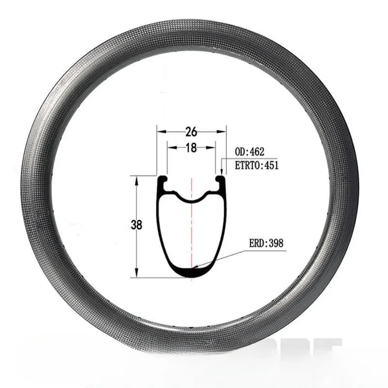 

20-Inch 451 small wheel diameter carbon fiber rim 38mm high 26mm wide, folding car modification