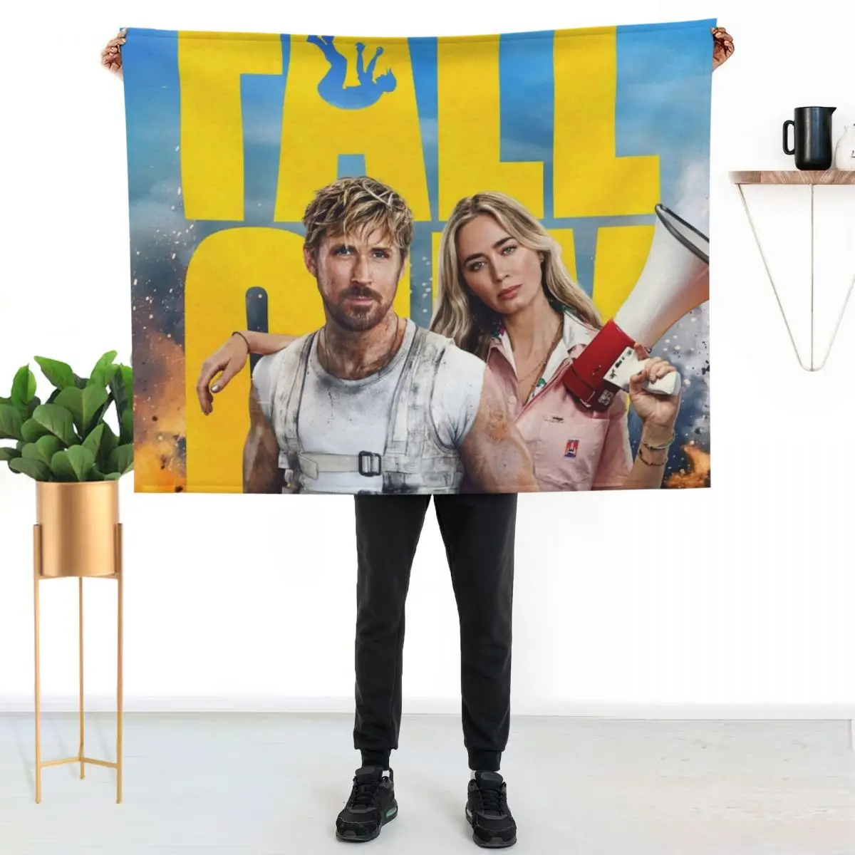 The Fall Guy (2024) Poster Throw Blanket Soft Comfort Blanket for Reading Watching TV