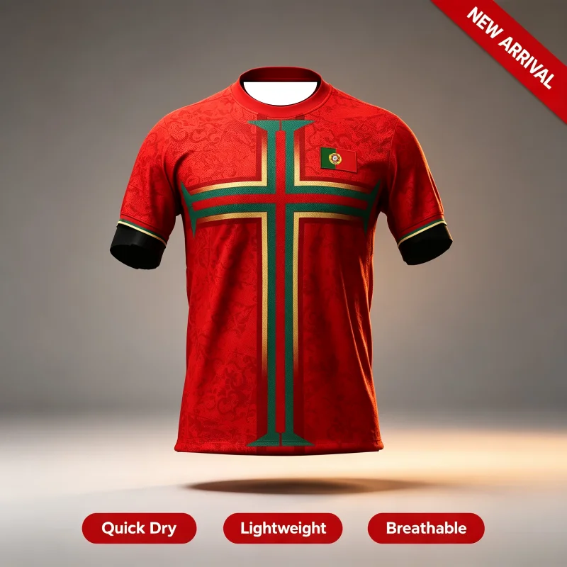2026 New Portugal Cross Football with Quick Drying Print for Fans Outdoor Sports Training for Men Family Matching Parent-child