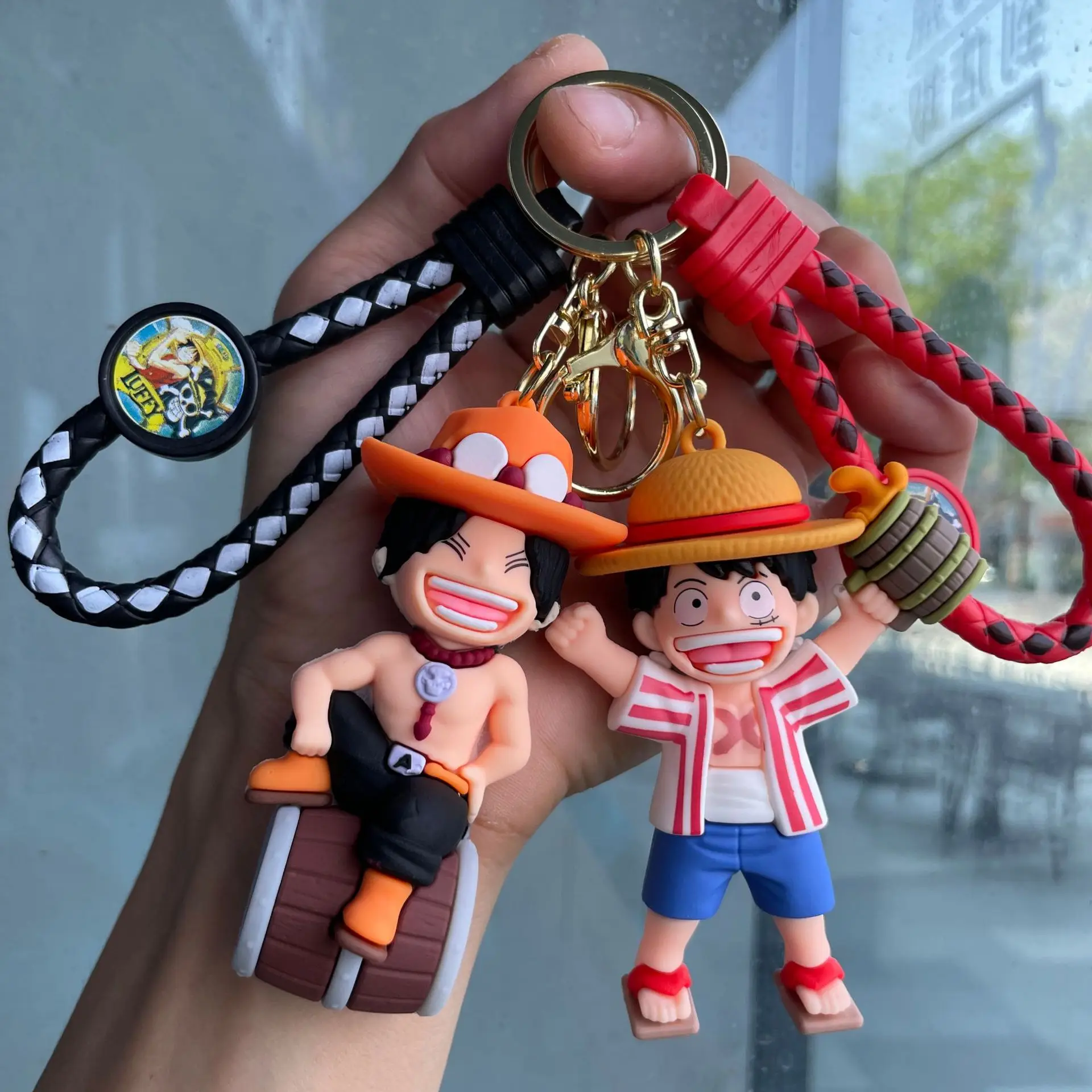 

Anime Keychain Luffy Zoro Nami Chopper Silicone Model Pendant Backpack Decorative Keychain Cute Doll Car Keychain