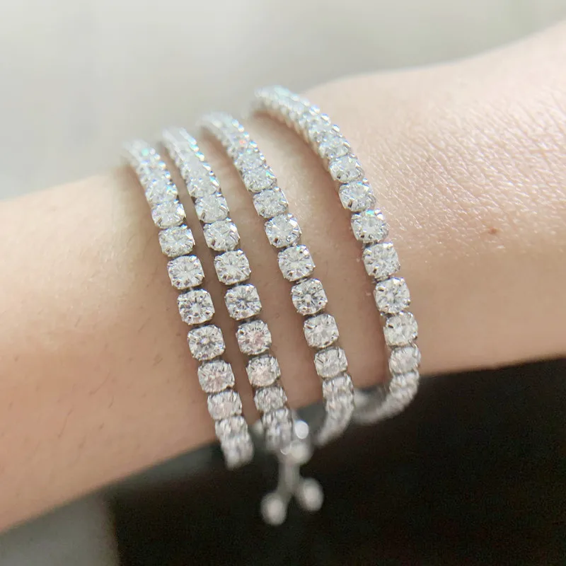 

3.5ct D VVS1 Tennis Moissanite Bracelet For Women 925 Sterling Silver Round Cut GRA Diamond Jewelry Anniversary Gift Bracelets
