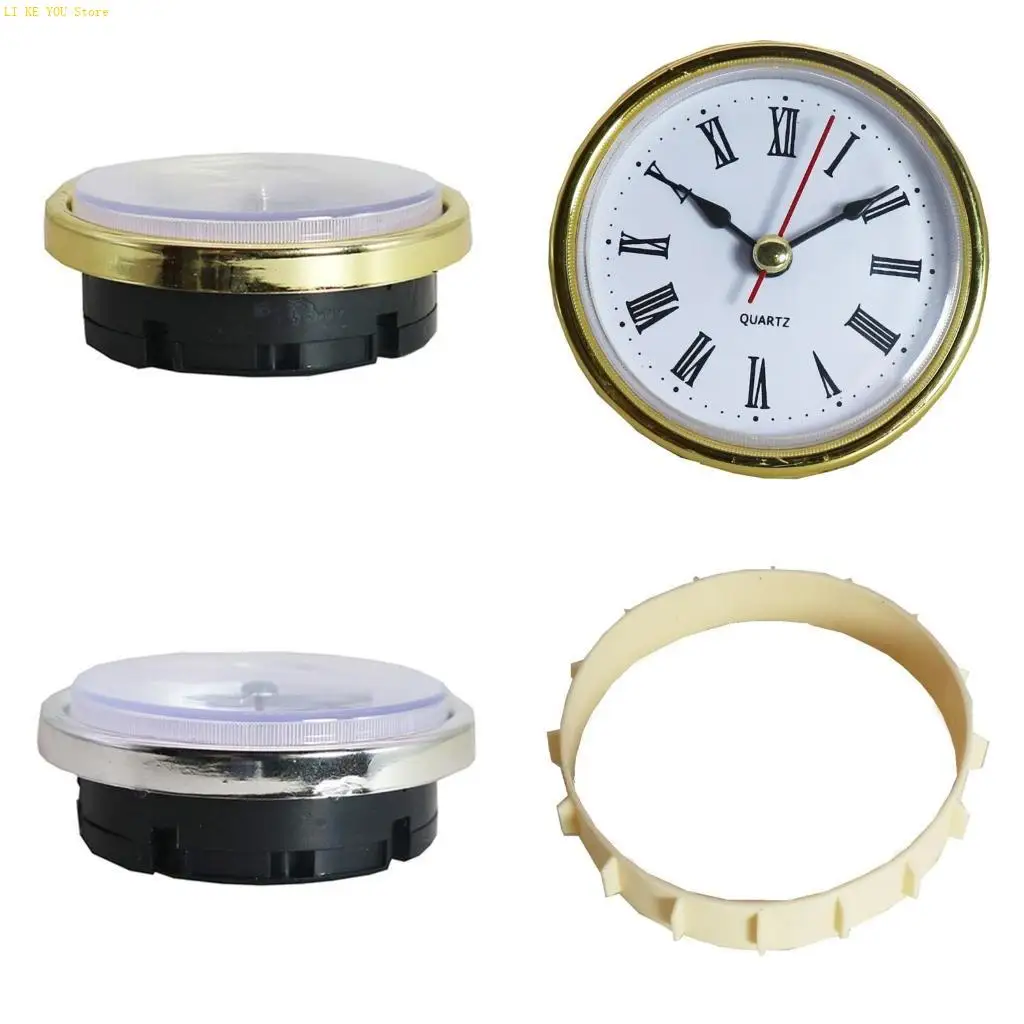 W3JE DIY Movement Round Clock Head Inlaid Clock Movement for DIY Clock Projects