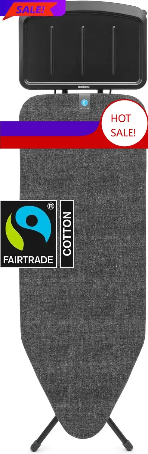 

Гладильная доска C, XL, с держателем для парогенератора, регулируемая по высоте, с нескользящими резиновыми ножками, складная, цвет деним черный, размер C (49 x 18 дюймов)