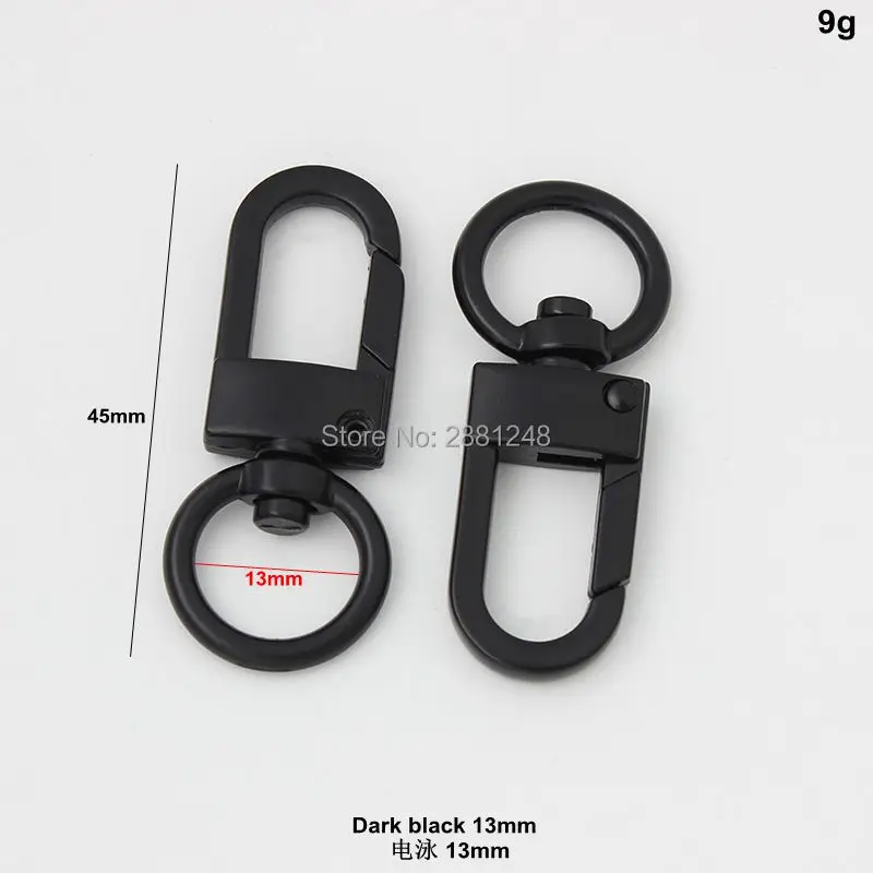 10-30-100pcs 10-13mm dark black trigger snap hook metal swivel clasp lobster claws swivel hooks hardware trigger snap hook metal