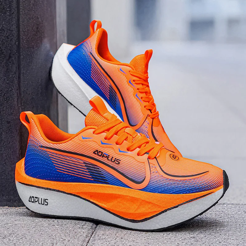 Men Marathon Running Shoes Sports Walking CarbonPlate Breathable Lightweight Comfortable Women Athletic Casual Sneakers Outdoor
