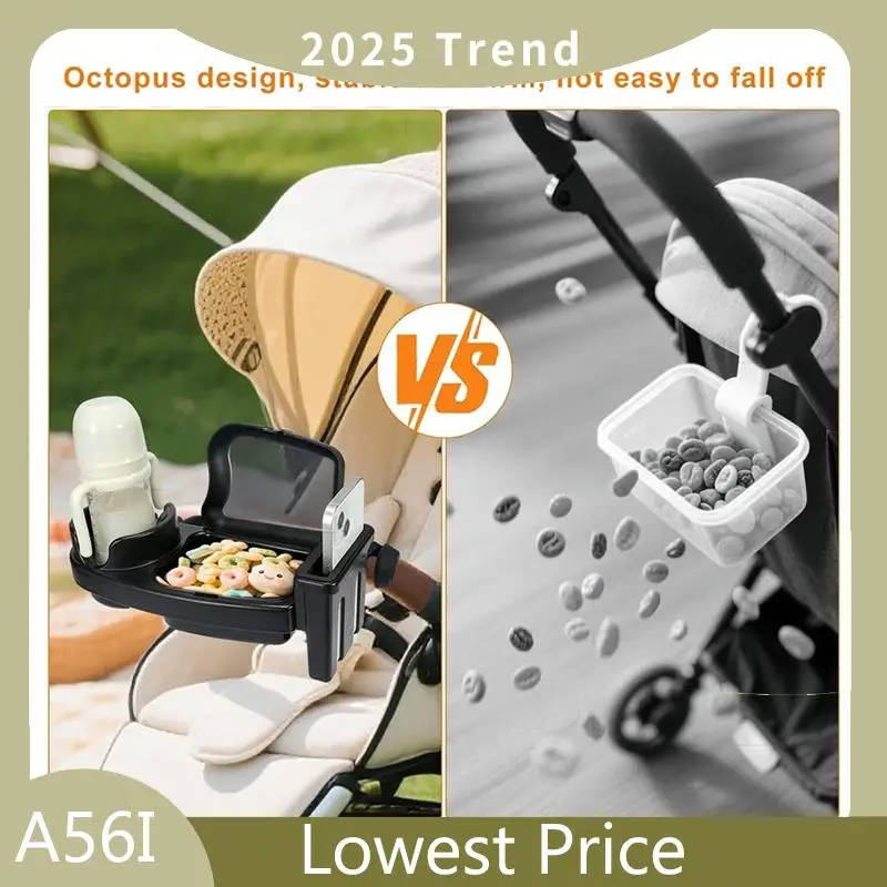 Special Sturdy Stroller Snack Tray Attachment Universal Stroller Cup Holder Clamp With Dust Cover