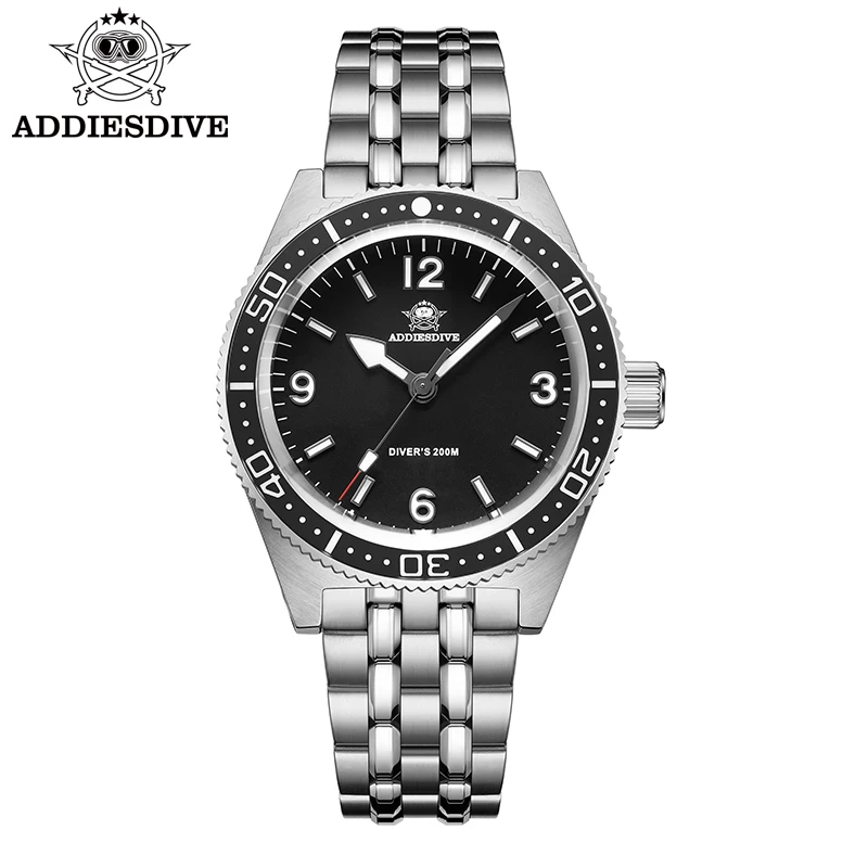 

ADDIES DIVE New Men Watch 41mm Diving Wristwatch Dress Quartz Watch Sapphire Stainless Steel 20Bar Waterproof BGW9 Luminous