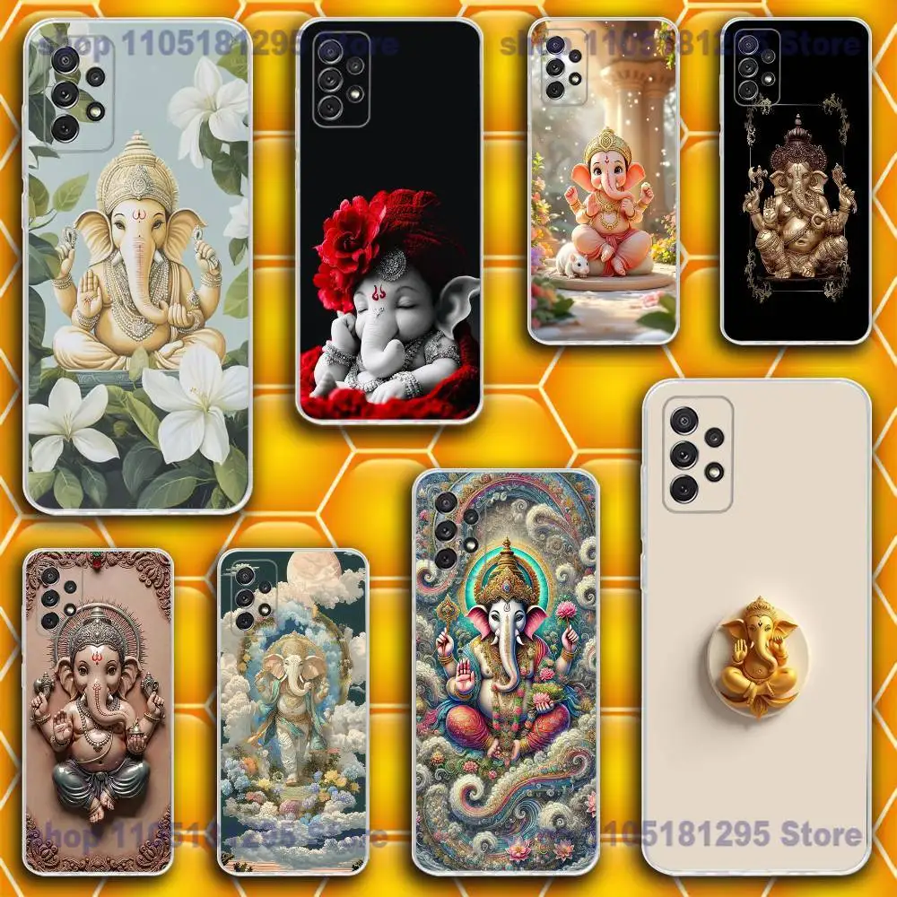

Hot Ganesh Elephant God Phone Case For Samsung S30,23,21,22,20 FE lite,S10,9,PIus Note20ultra Soft Transparent