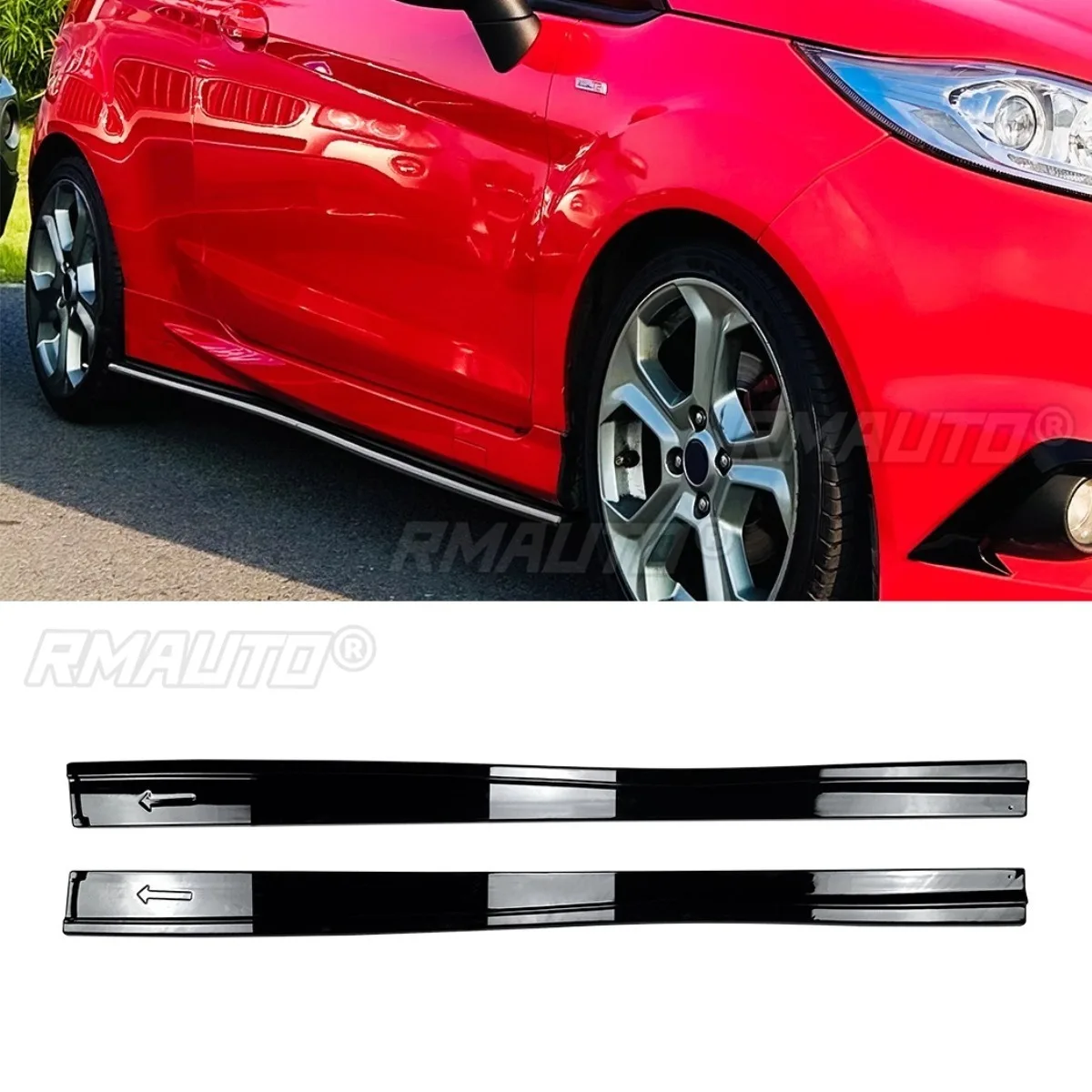 Car Side Skirt Lip Spoiler Extension Diffuser Modification Part For Ford Fiesta MK7 ST Line 2012-2017 Car Side Skirt Splitter
