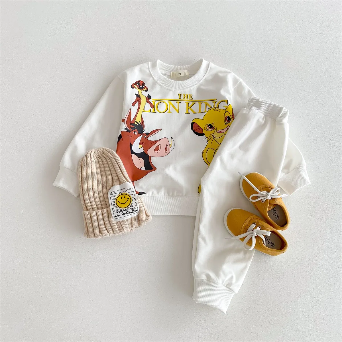 Baby Boys And Girls Cartoon Sweatshirt Outfits Spring Autumn Loose Fashion Children\'s Hoodies + Sweatpants 2pc/set Kids Clothes