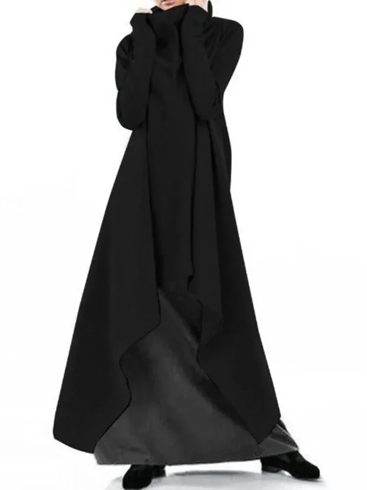 Dames asymmetrische hoodie sweatshirts herfst winter vrouwelijke effen X-lange jassen