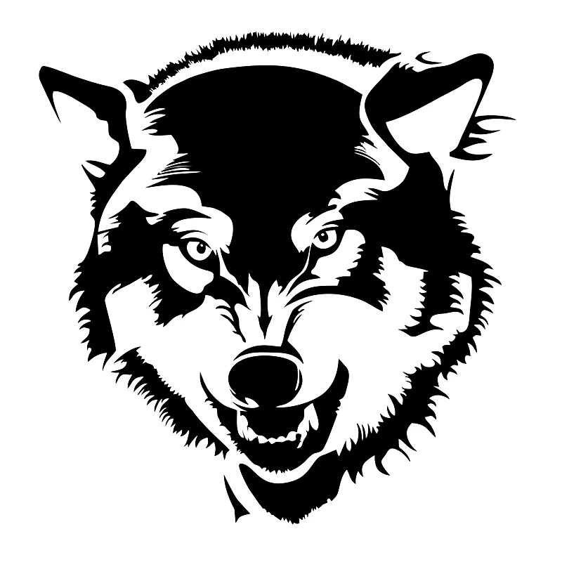 40148# Black Transparent Die-Cut Vinyl Decal Wolf Car Sticker Waterproof Auto Decors on Car Body Bumper Rear Window