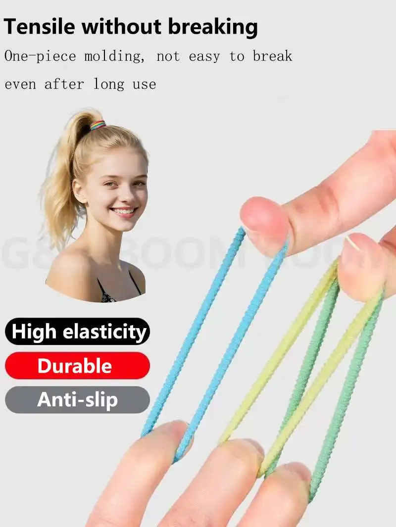 100 قطعة النساء الفتيات بسيطة الأساسية مرونة العصابات الشعر العلاقات Scrunchie ذيل حصان حامل الأربطة المطاطية موضة عقال إكسسوارات الشعر