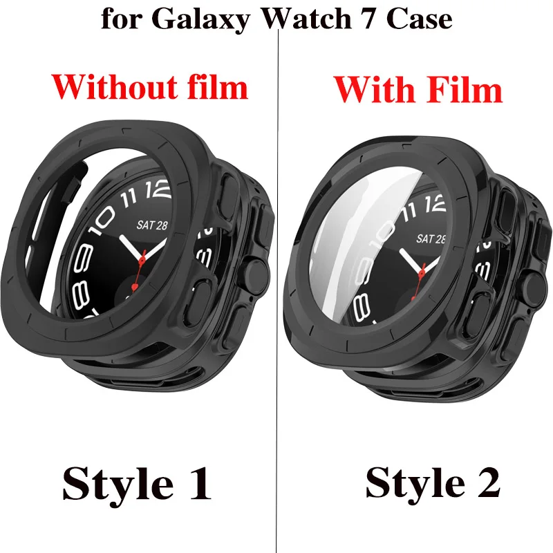 Funda de PC para Samsung Galaxy Watch 7 Ultra 47mm, Protector de pantalla de vidrio templado antiarañazos, cubierta protectora de parachoques, accesorios