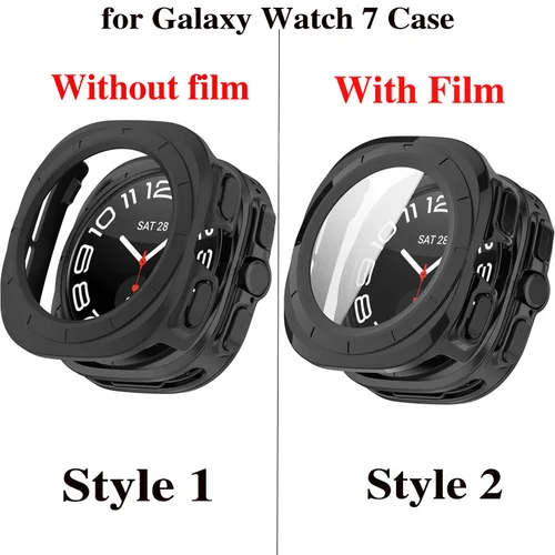 Imagen 2 del producto Funda de PC para Samsung Galaxy Watch 7 Ultra 47mm vidrio templado Protector de pantalla antiarañazos cubierta protectora de parachoques Accesorios