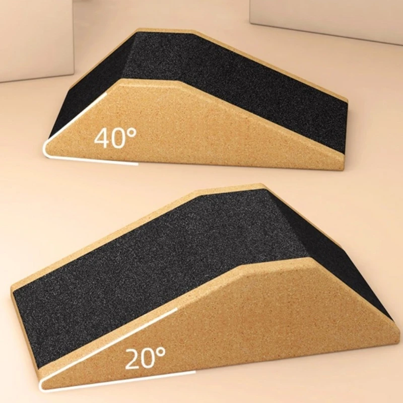 

2025 New 1Pair Slant Board Calf Stretcher Cork Squat Wedges Block for Heel Elevated Squat