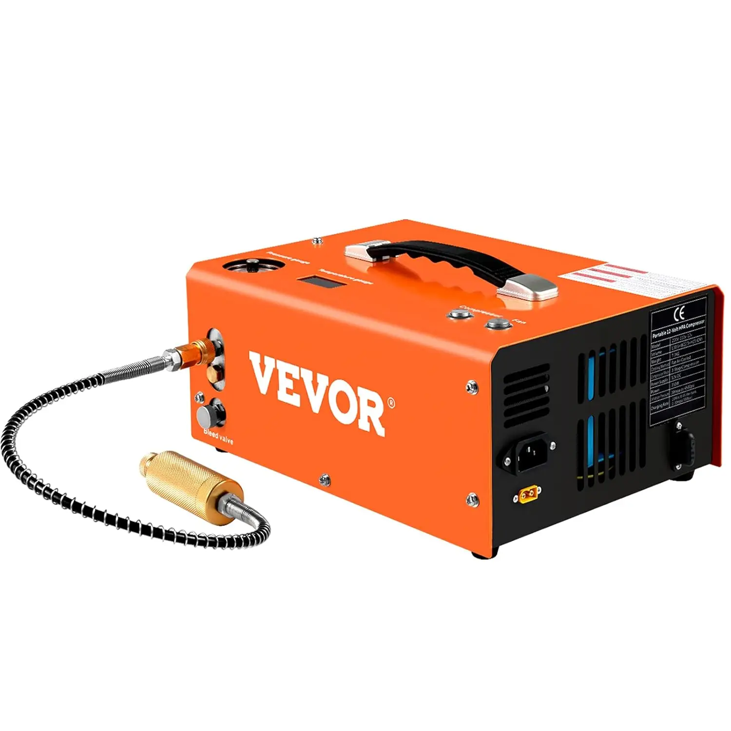 

VEVOR PCP Air Compressor,4500PSI Portable PCP Compressor,12V DC 110V/220V AC PCP Airgun Compressor Auto-stop,w/Built-in Adapter
