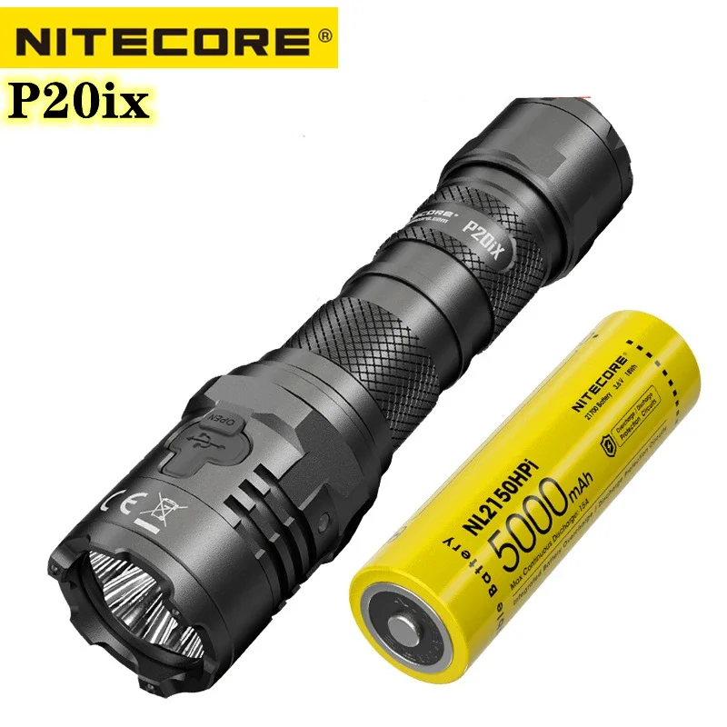 NITECORE-linterna táctica LED P20iX, luz recargable de USB-C de 4000 lúmenes con batería de 21700, para autodefensa y Camping