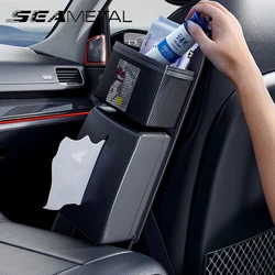 SEAMETAL Car Seat Side Storage Bag Car Seat Hanging Organizer Multi-Functional Auto Seat Box for Tissue Phone Keys Accessories