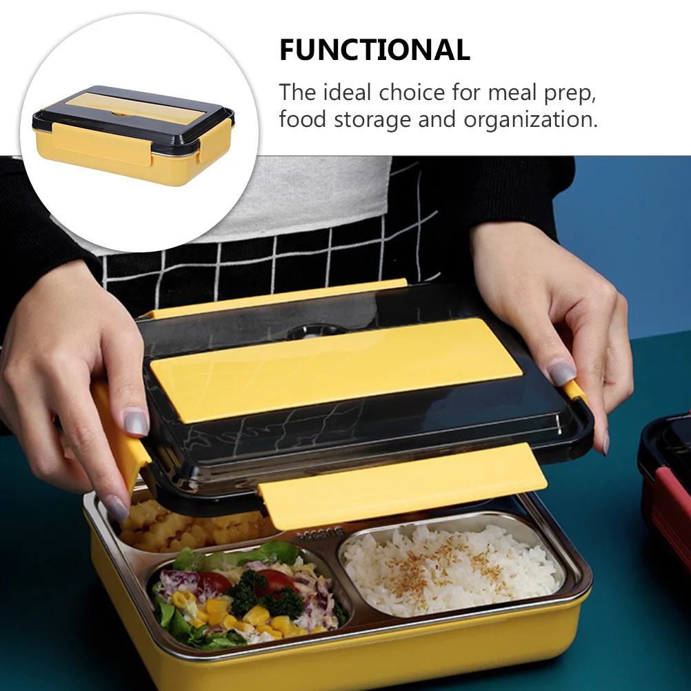 

Stainless Steel Bento Box 4 Compartments Sealed Food Container Lunch Box for School Office Travel Camping