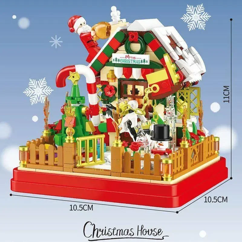 Christmas Santa Apple House Building Blocks DIY Toy Halloween/Thanksgiving Day/Christmas Children Kid Gift