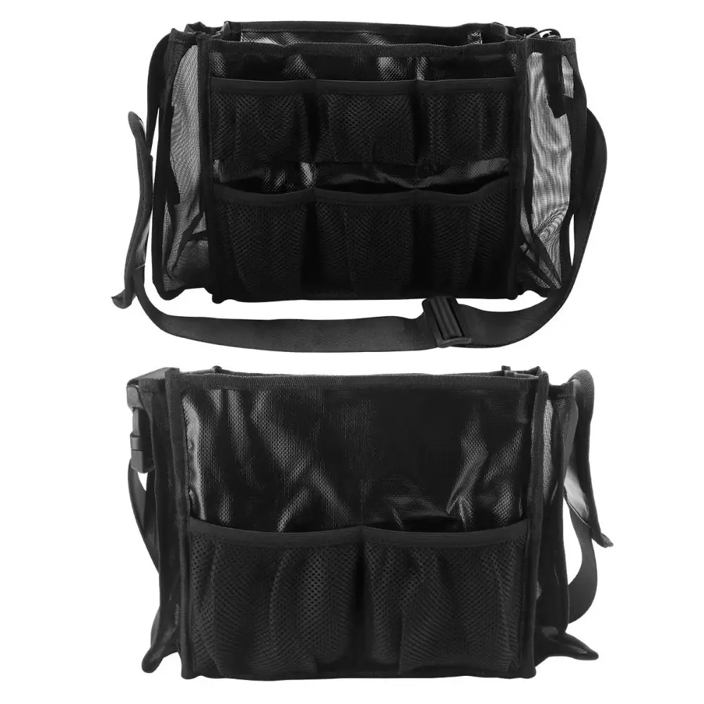 Large Capacity Cosmetic Brush Storage Bag Black Color Wear-resistant Hair Stylist Bag Casual Breathable Portable Barber Bag
