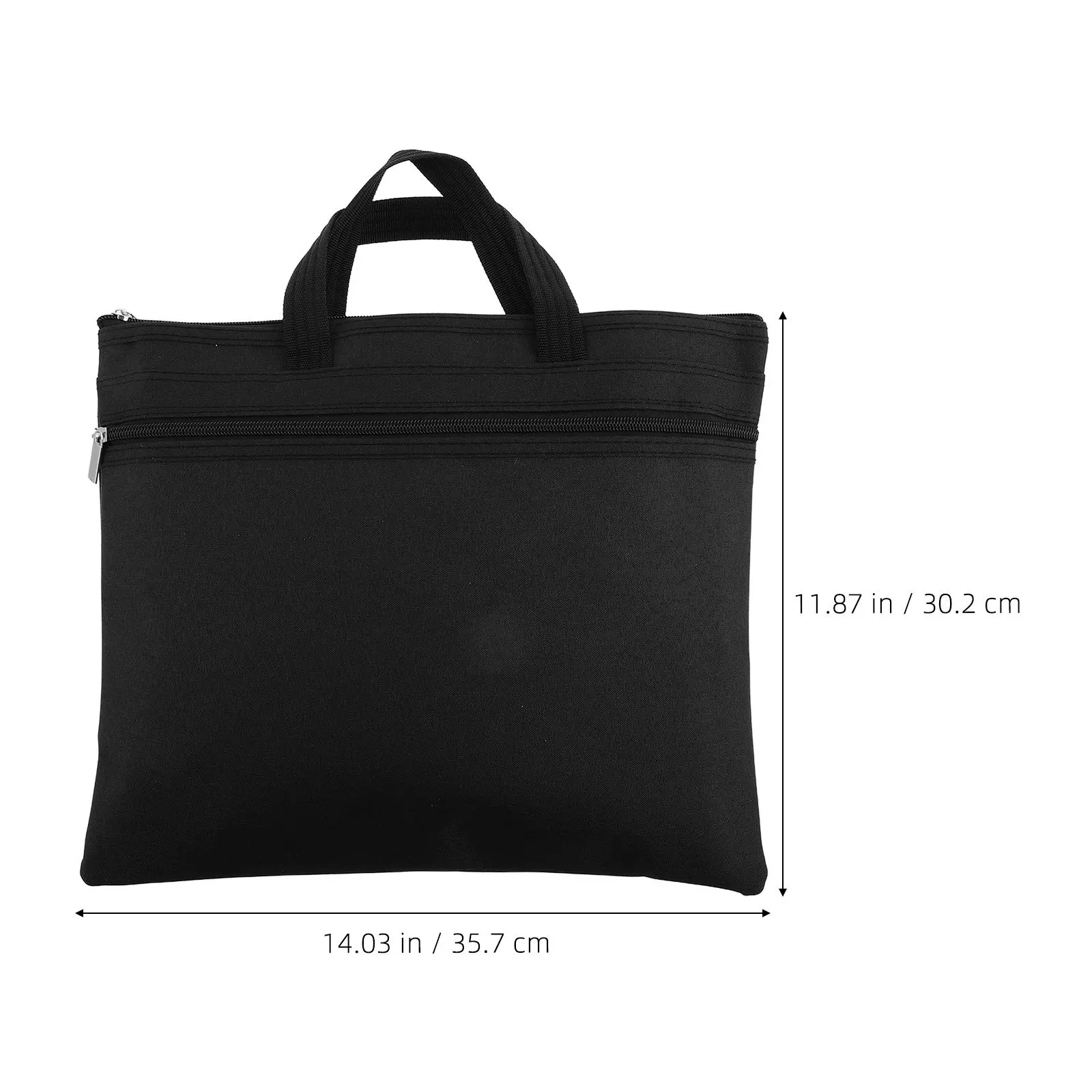 Organizzatore di file aziendali portatile Valigetta per documenti in tessuto Oxford Borsa portaoggetti a doppio strato Portadocumenti da viaggio con manico con cerniera
