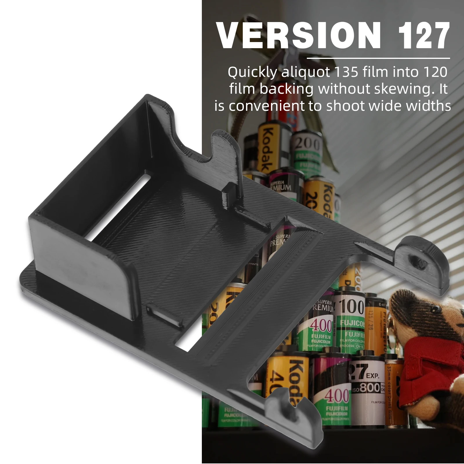 Hand-spooled 135 35mm Film to 127 Backing Paper Film Spool Reload Dispenser Converter Tool Darkroom Photographer Accessories